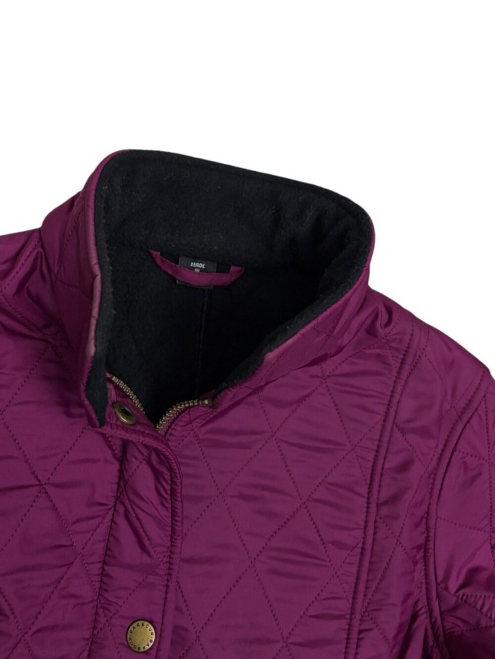 BARBOUR Kensington Quilt Quilted Pink Fleece-Lined Winter Jacket Womens 4 - Picture 6 of 8